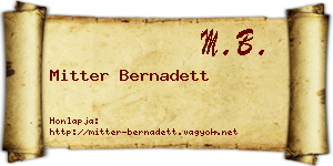 Mitter Bernadett névjegykártya